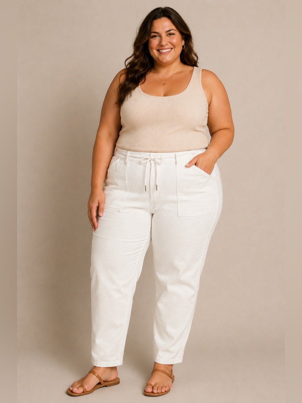 Judy Blue High Waist White Jeans Utility Straight Leg 20W